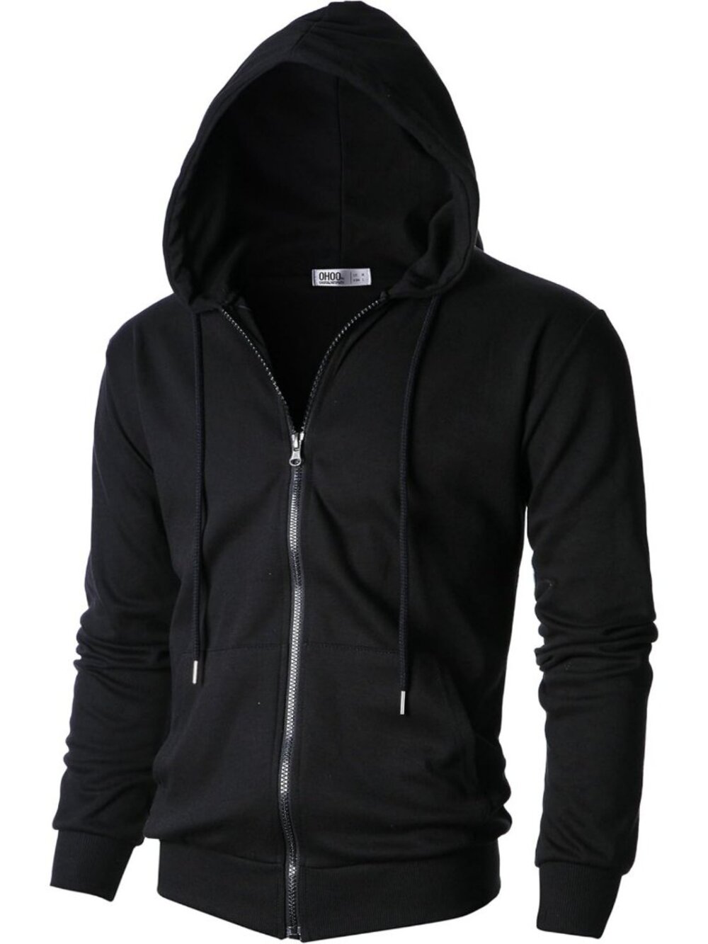 Lightweight Slim Fit Zip Up Hoodie for Men | Cotton Blend Full Zip Jacket with